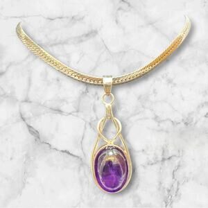 Sterling Silver Amethyst‎ Pendant
